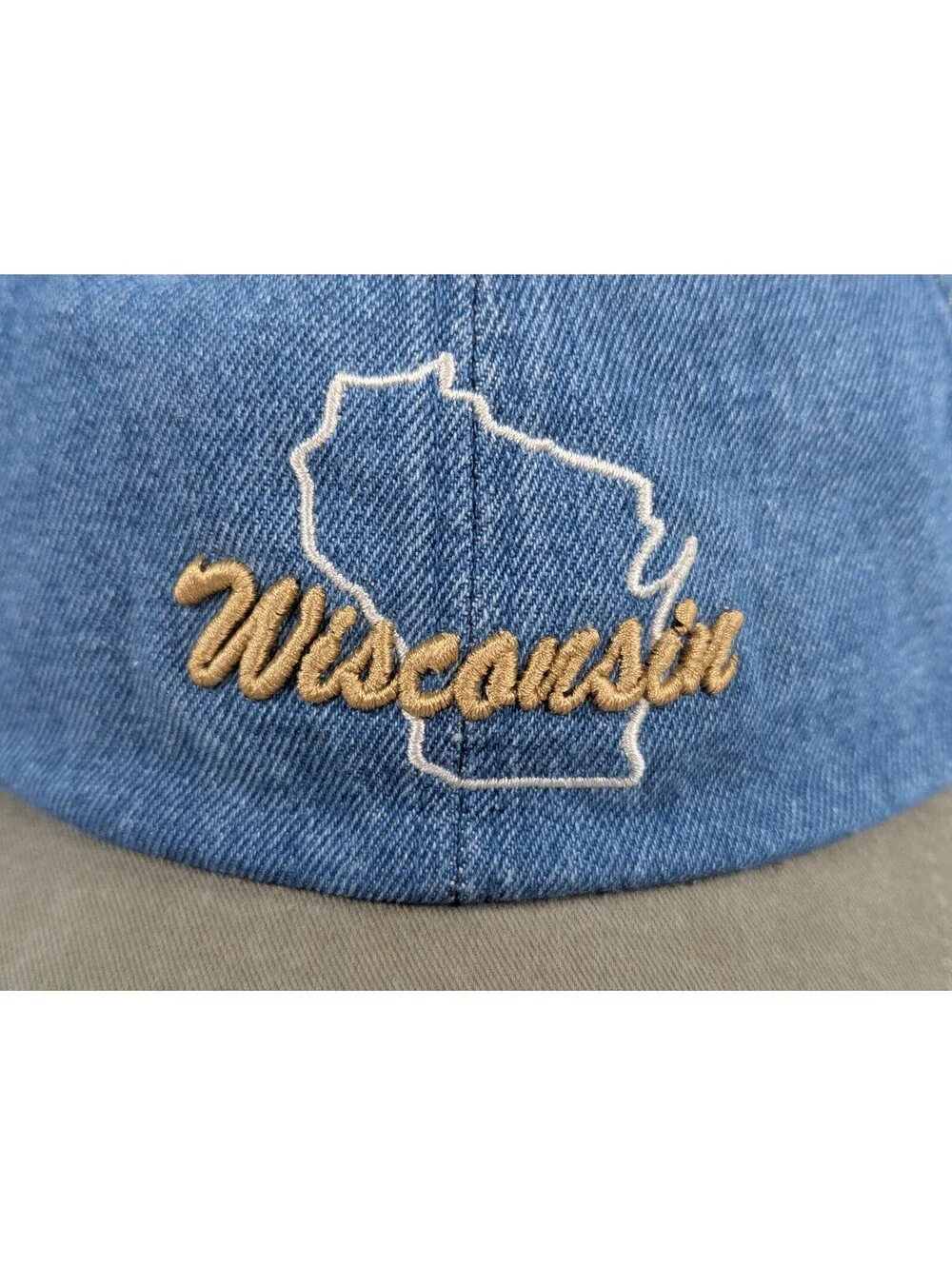 Wisconsin - Badger State - Outline Baseball Hat / Cap - Adjustable